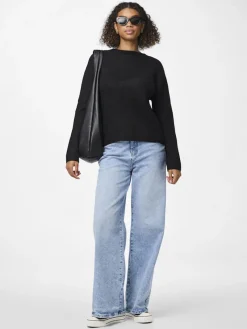 Pieces Pullover & Sweatshirts*PCSILLY LS REV TIE KNIT NOOS BC Black