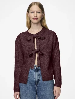 Pieces Pullover & Sweatshirts*PCSILLY LS REV TIE KNIT NOOS BC tawny port