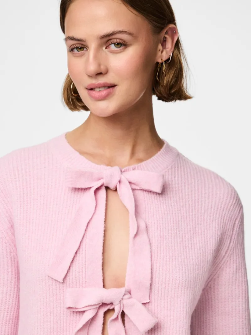 Pieces Pullover & Sweatshirts*PCSILLY LS REV TIE KNIT NOOS BC roseate spoonbill