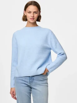 Pieces Pullover & Sweatshirts*PCSILLY LS REV TIE KNIT NOOS BC Cashmere Blue