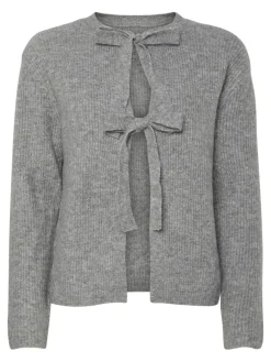 Pieces Pullover & Sweatshirts*PCSILLY LS REV TIE KNIT NOOS BC Medium Grey Melange