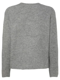 Pieces Pullover & Sweatshirts*PCSILLY LS REV TIE KNIT NOOS BC Medium Grey Melange