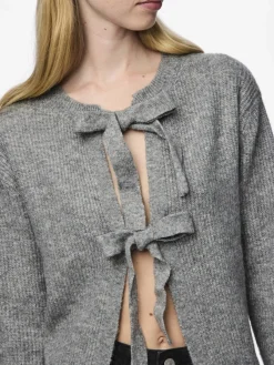 Pieces Pullover & Sweatshirts*PCSILLY LS REV TIE KNIT NOOS BC Medium Grey Melange