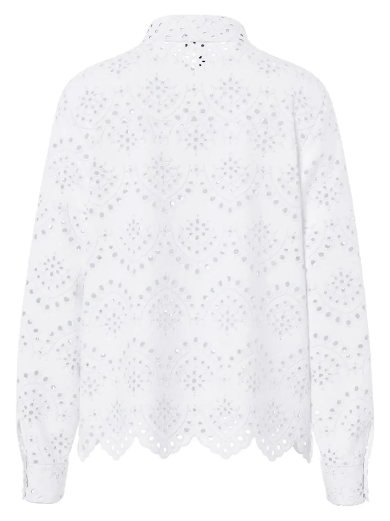 Pieces Blusen*PCVILDE LS SHIRT WVN NOOS Bright White
