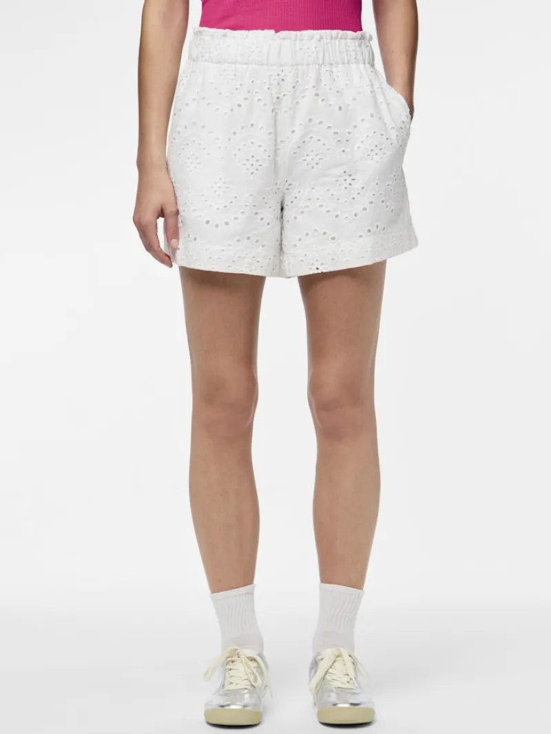 Pieces Shorts*PCVILDE MW SHORTS WVN NOOS Bright White