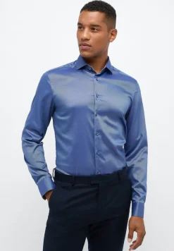 ETERNA Hemden|Big Boys*Performance Shirt Natté-Stretch Langarm Blau