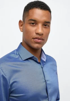 ETERNA Hemden|Big Boys*Performance Shirt Natté-Stretch Langarm Blau