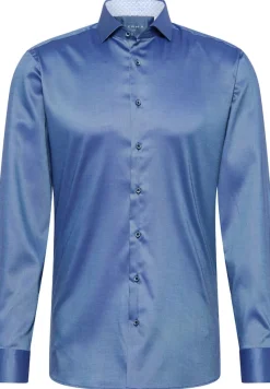 ETERNA Hemden|Big Boys*Performance Shirt Natté-Stretch Langarm Blau