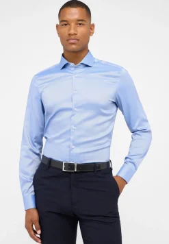 ETERNA Hemden|Big Boys*Performance Shirt Natté-Stretch Langarm mittelblau