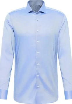 ETERNA Hemden|Big Boys*Performance Shirt Natté-Stretch Langarm mittelblau