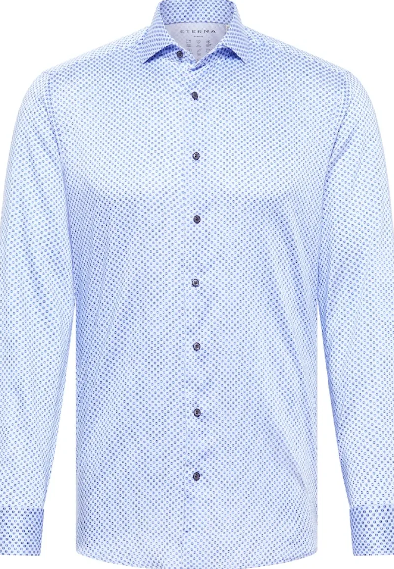 ETERNA Hemden|Big Boys*Performance Shirt Stretch Langarm Blau