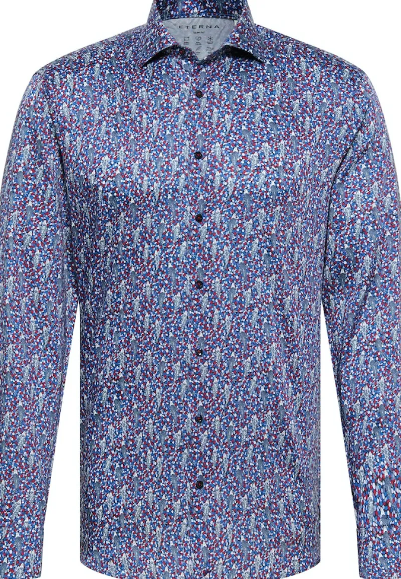 ETERNA Hemden|Big Boys*Performance Shirt Stretch Langarm Blau