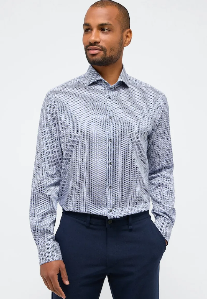 ETERNA Hemden|Big Boys*Performance Shirt Stretch Langarm Blau