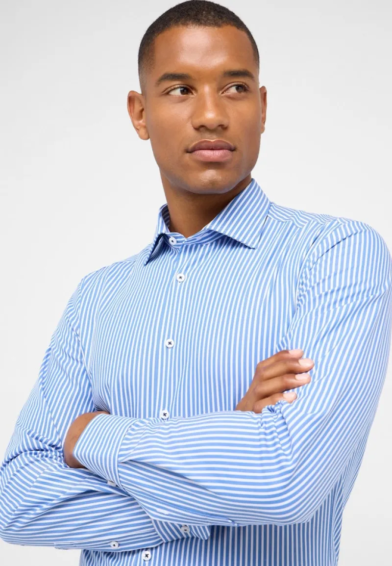 ETERNA Hemden|Big Boys*Performance Shirt Twill Langarm mittelblau