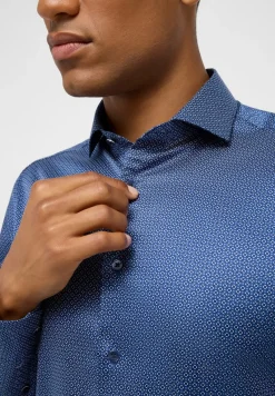 ETERNA Hemden|Big Boys*Performance Shirt Twill-Stretch Langarm Blau