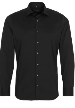 ETERNA Hemden|Big Boys*Performance Shirt Twill-Stretch Langarm Schwarz