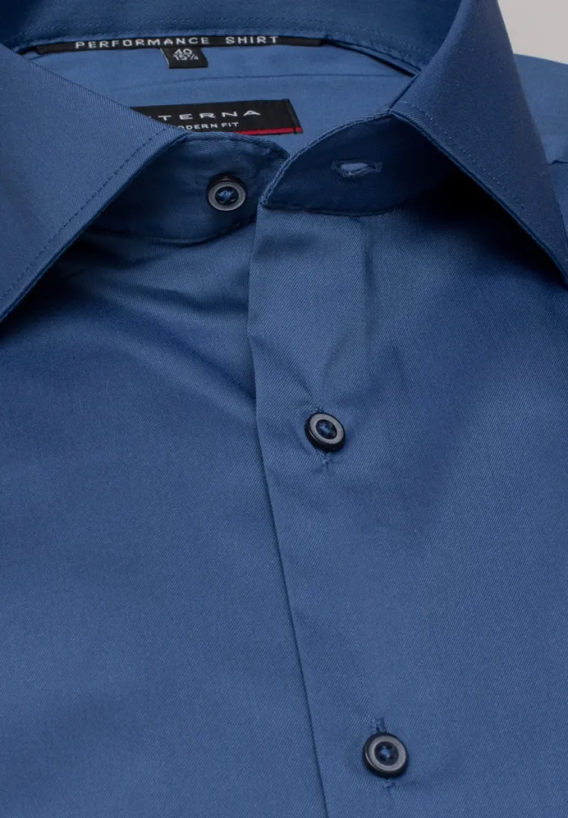 ETERNA Hemden|Big Boys*Performance Shirt Twill-Stretch Langarm blau1