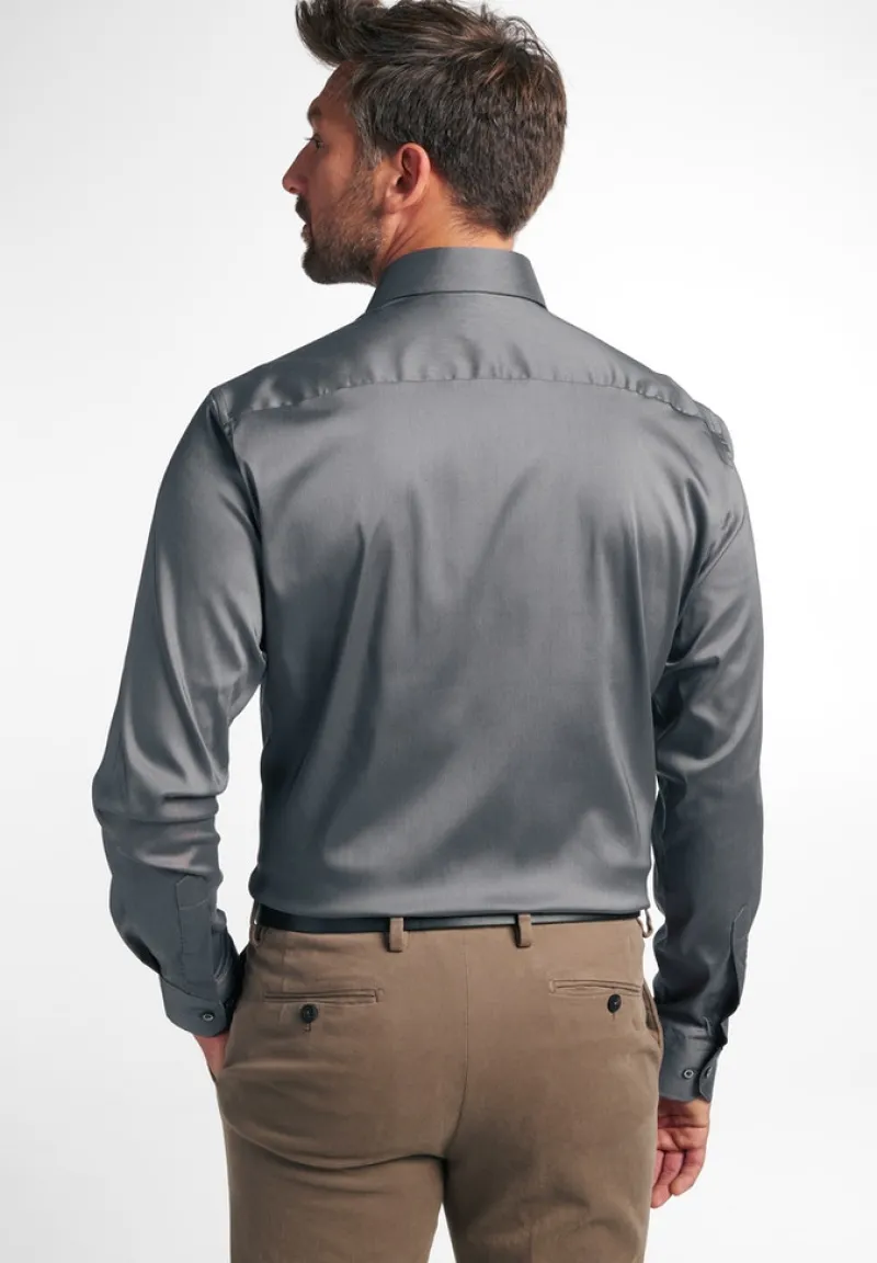 ETERNA Hemden|Big Boys*Performance Shirt Twill-Stretch Langarm silber