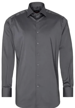 ETERNA Hemden|Big Boys*Performance Shirt Twill-Stretch Langarm silber