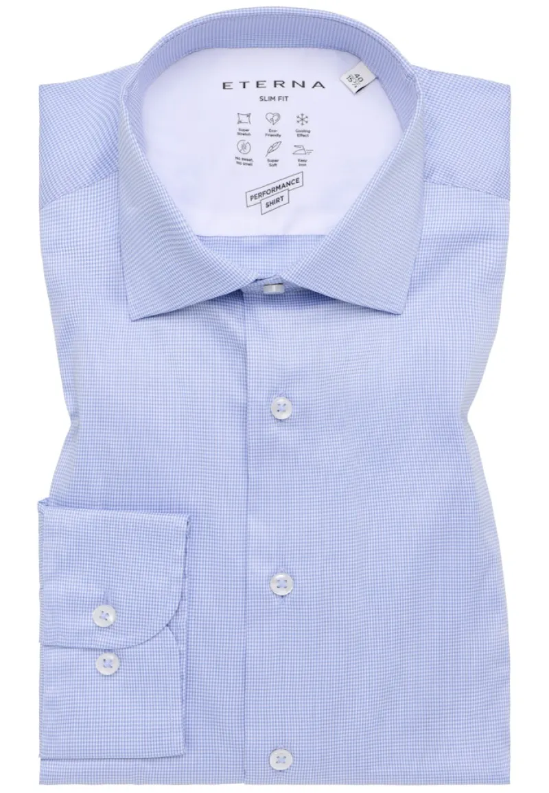 ETERNA Big Boys|Hemden*Performance Shirt Twill-Stretch Langarm hellblau