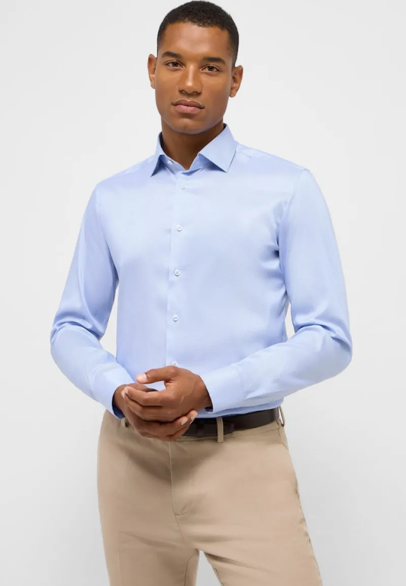 ETERNA Big Boys|Hemden*Performance Shirt Twill-Stretch Langarm hellblau