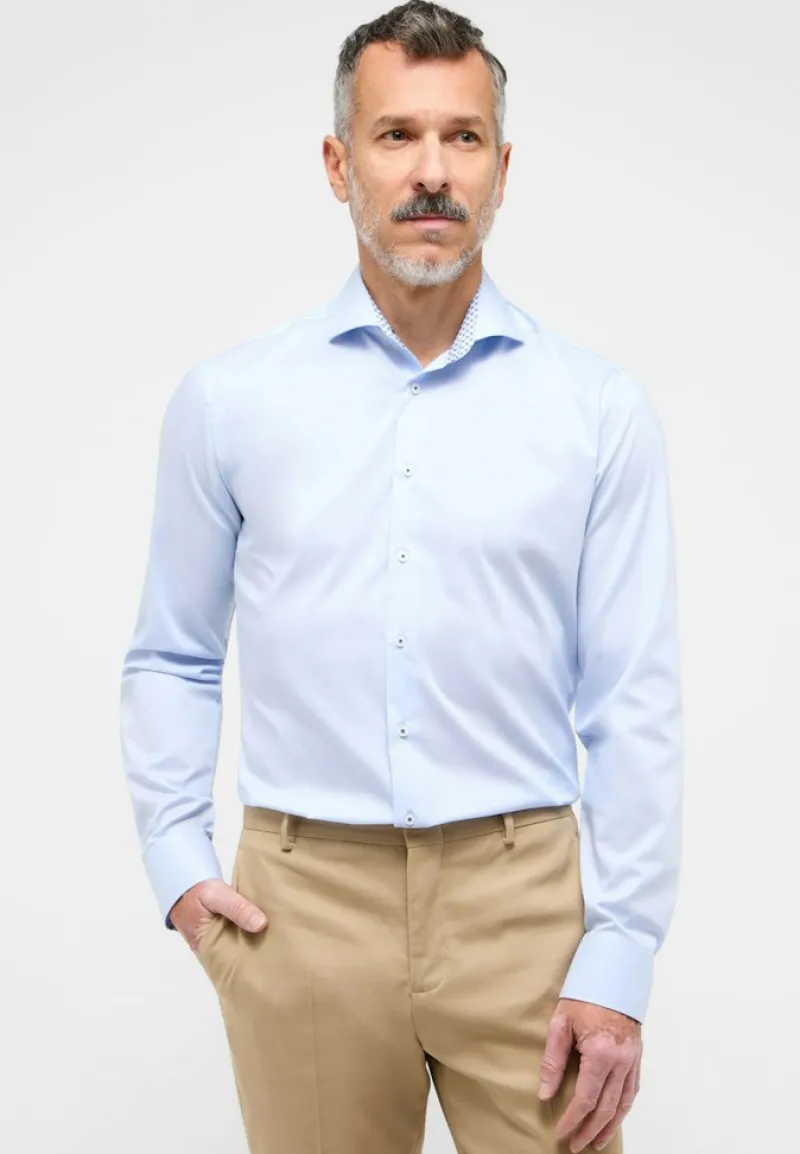 ETERNA Hemden|Big Boys*Performance Shirt Twill-Stretch Langarm hellblau