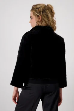 Monari Jacken*Persianer-Fake-Fur-Jacke Schwarz