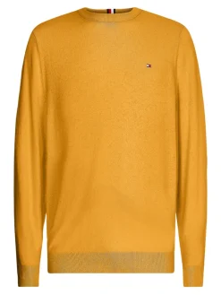 Tommy Hilfiger Pullover & Sweatshirts*PIMA COTTON CASHMERE CREW NECK amber ochre