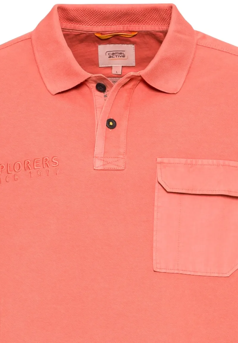 Camel Active Shirts|Big Boys*Piqué Poloshirt aus zertifiziertem Organic Cotton faded red