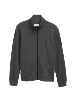 Tom Tailor Denim Pullover & Sweatshirts*Piqué Sweatjacke mit Stehkragen ash grey