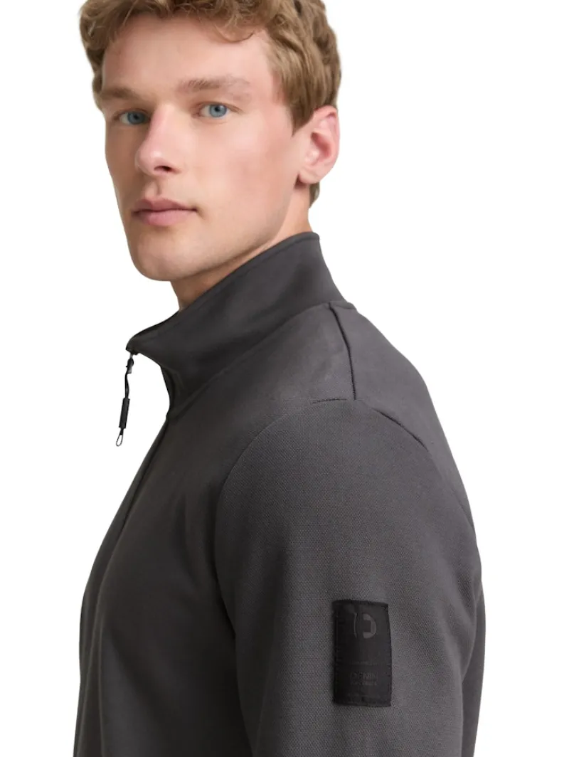 Tom Tailor Denim Pullover & Sweatshirts*Piqué Sweatjacke mit Stehkragen ash grey