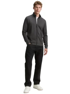 Tom Tailor Denim Pullover & Sweatshirts*Piqué Sweatjacke mit Stehkragen ash grey