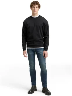Tom Tailor Denim Pullover & Sweatshirts*Piqué Sweatshirt night watch black