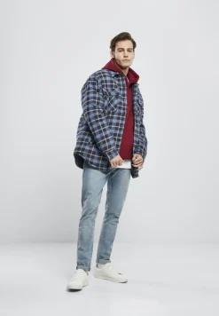 Urban Classics Jacken*Plaid Quilted Shirt Jacket lightblue darkblue