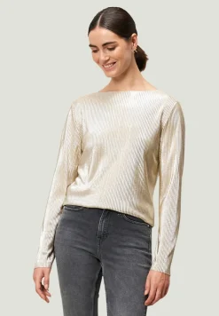 Zero Shirts*Plissee-Shirt strukturiert naturegold