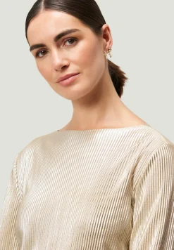 Zero Shirts*Plissee-Shirt strukturiert naturegold