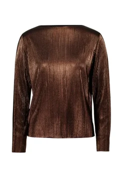 Zero Shirts*Plissee-Shirt strukturiert brownbrown