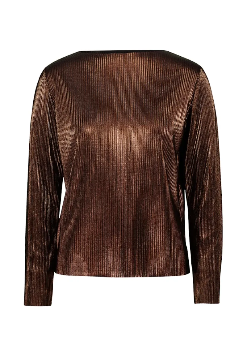 Zero Shirts*Plissee-Shirt strukturiert brownbrown