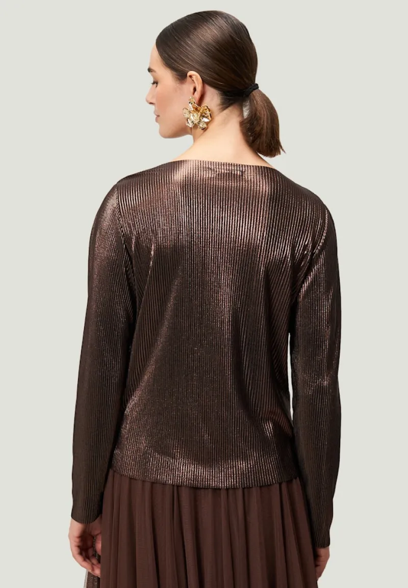 Zero Shirts*Plissee-Shirt strukturiert brownbrown