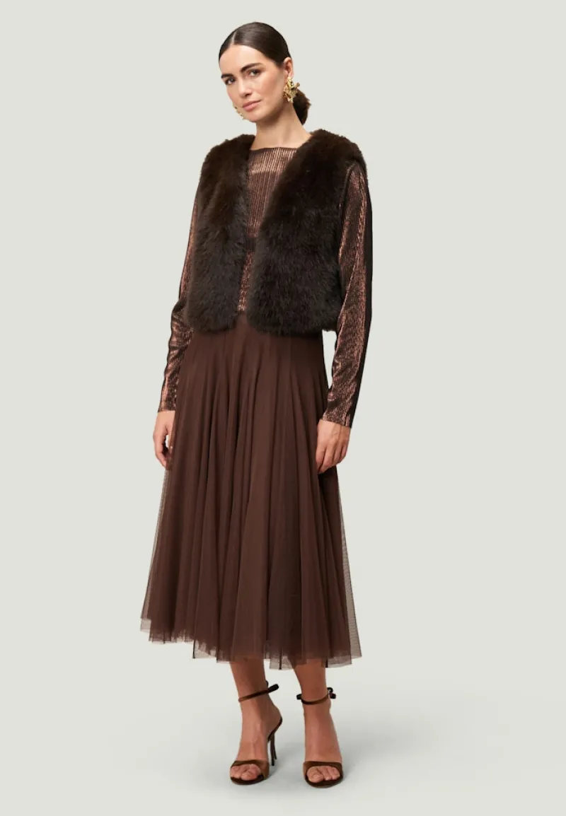 Zero Shirts*Plissee-Shirt strukturiert brownbrown