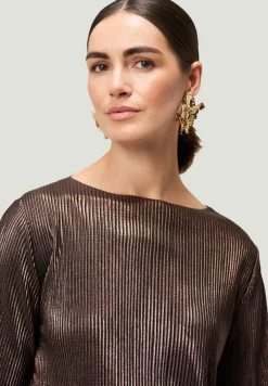 Zero Shirts*Plissee-Shirt strukturiert brownbrown