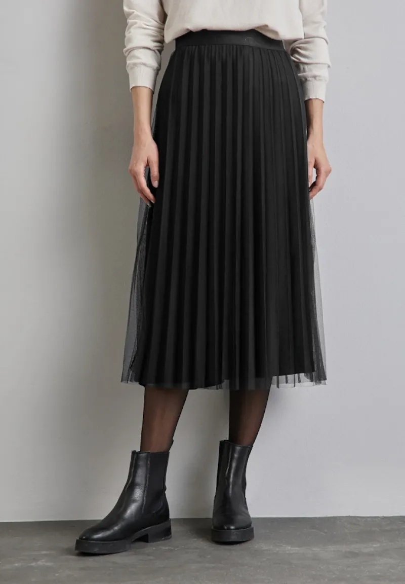 Street One Röcke*Plissée-Rock Black