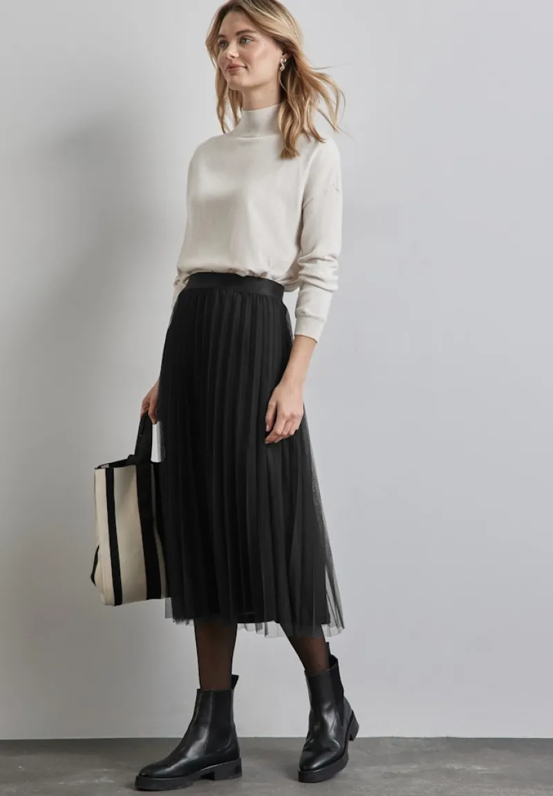 Street One Röcke*Plissée-Rock Black