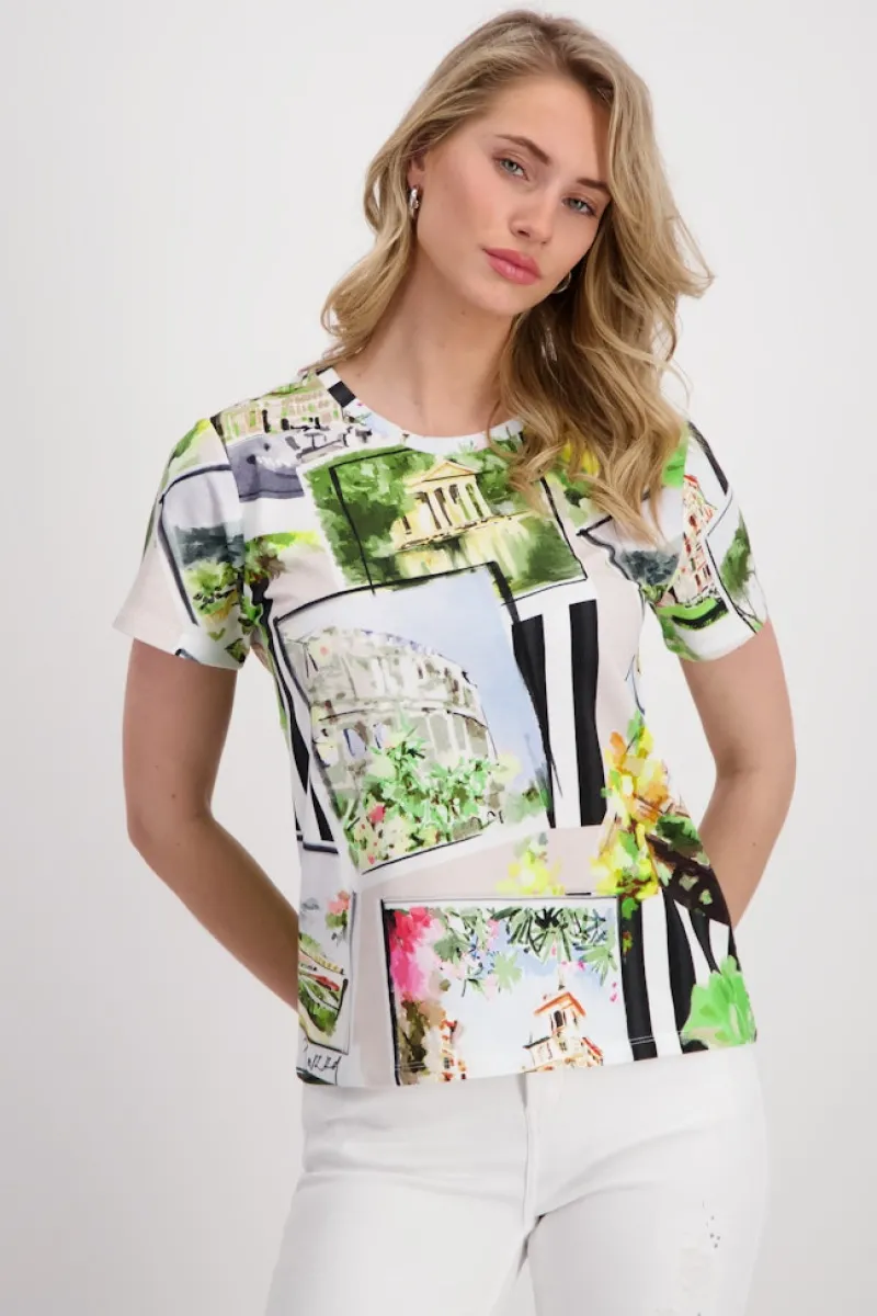 Monari Shirts*Polaroidprint T Shirt marmor gemustert