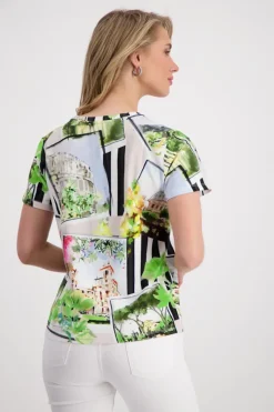 Monari Shirts*Polaroidprint T Shirt marmor gemustert