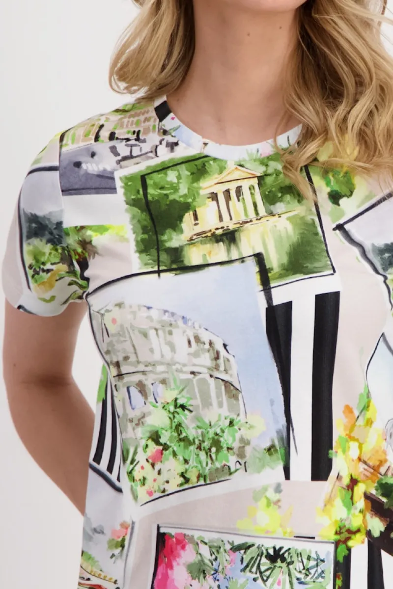 Monari Shirts*Polaroidprint T Shirt marmor gemustert