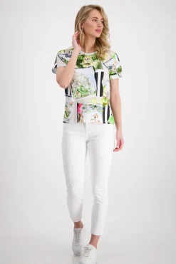 Monari Shirts*Polaroidprint T Shirt marmor gemustert