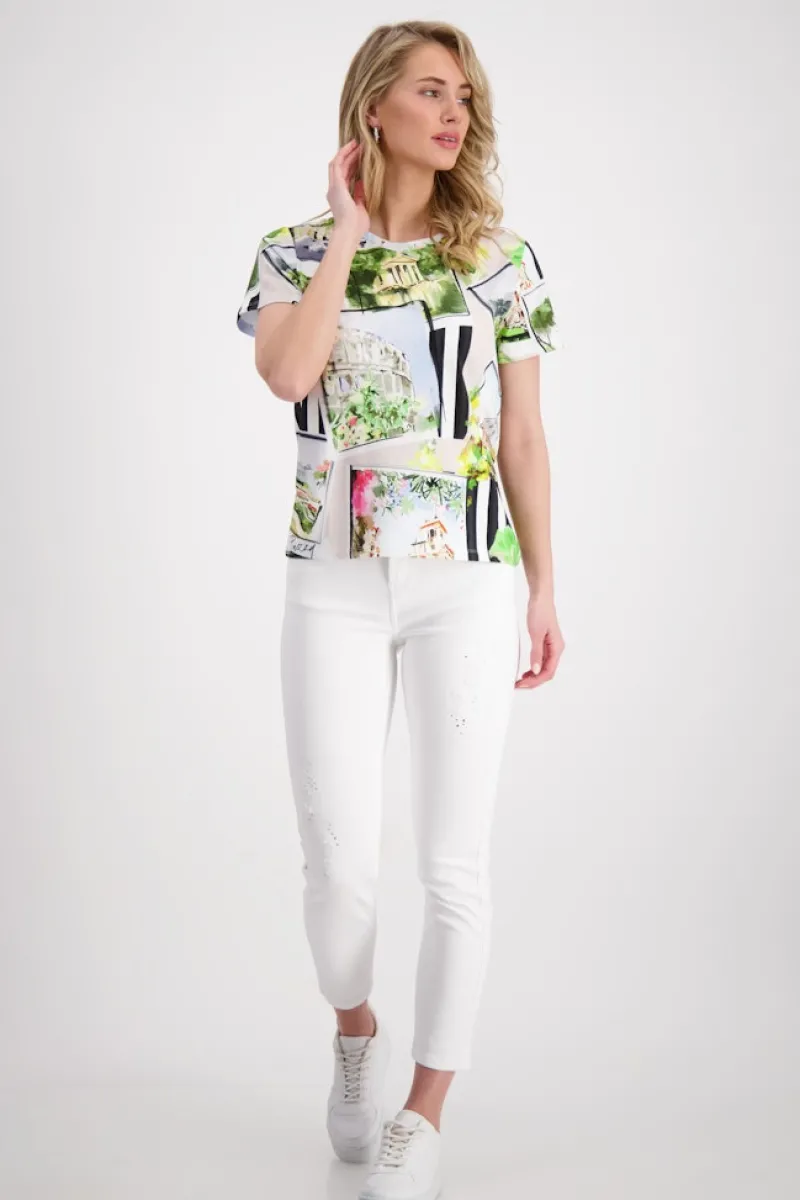 Monari Shirts*Polaroidprint T Shirt marmor gemustert