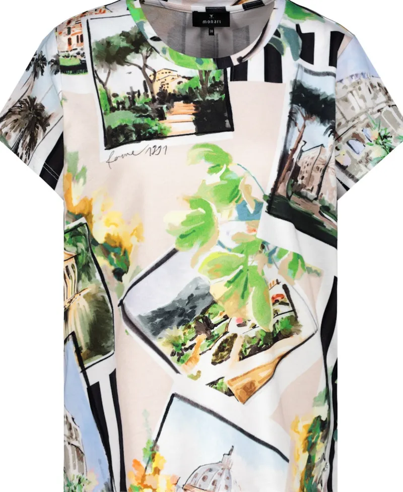 Monari Shirts*Polaroidprint T Shirt marmor gemustert