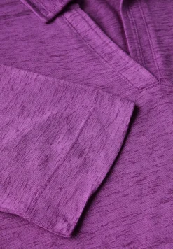 Cecil Shirts*Poloshirt in Leinen-Optik magenta lacquer